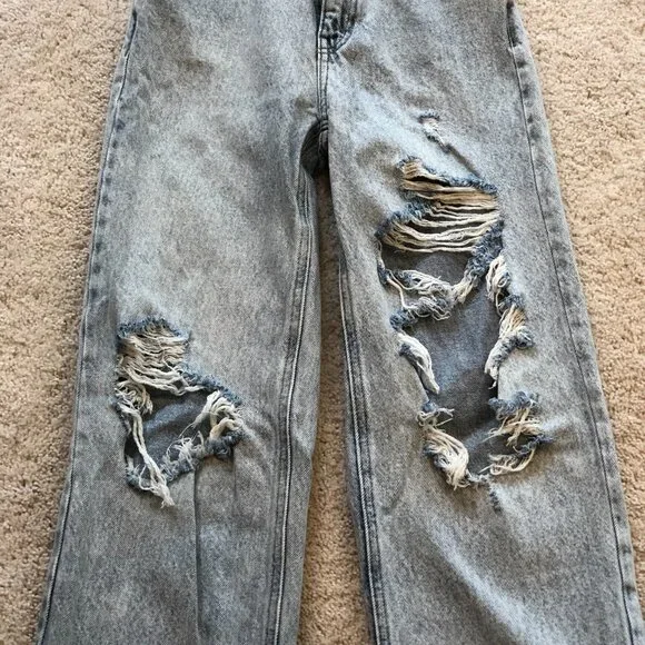 PacSun Women's Light Indigo Ripped '90s Boyfriend High Rise Jeans Size 23 - Picture 2 of 12